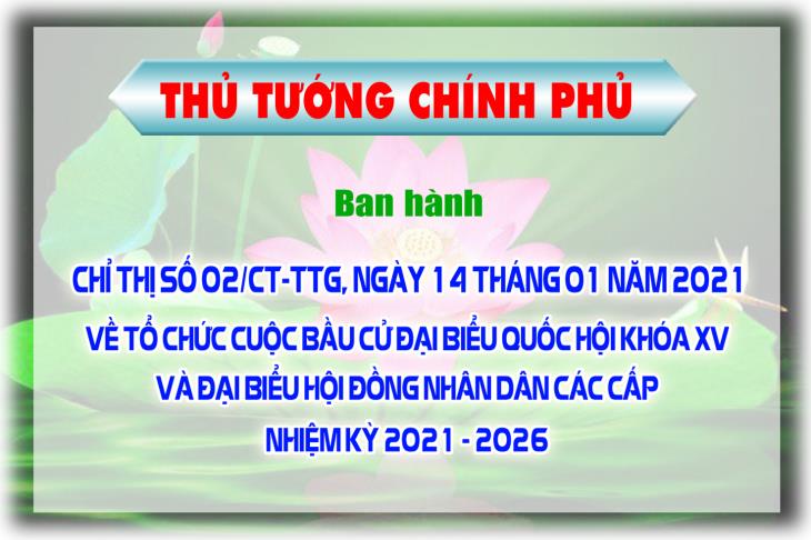 Thủ tướng Chính phủ ban hành Chỉ thị số 02/CT-TTg, ngày 14 tháng 01 năm 2021 